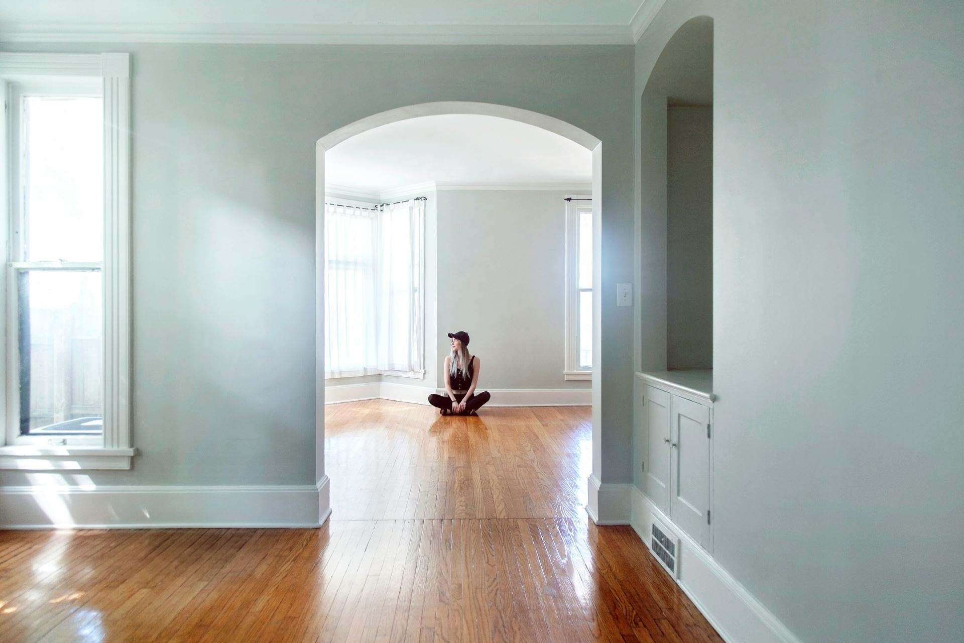 Person sat alone in room